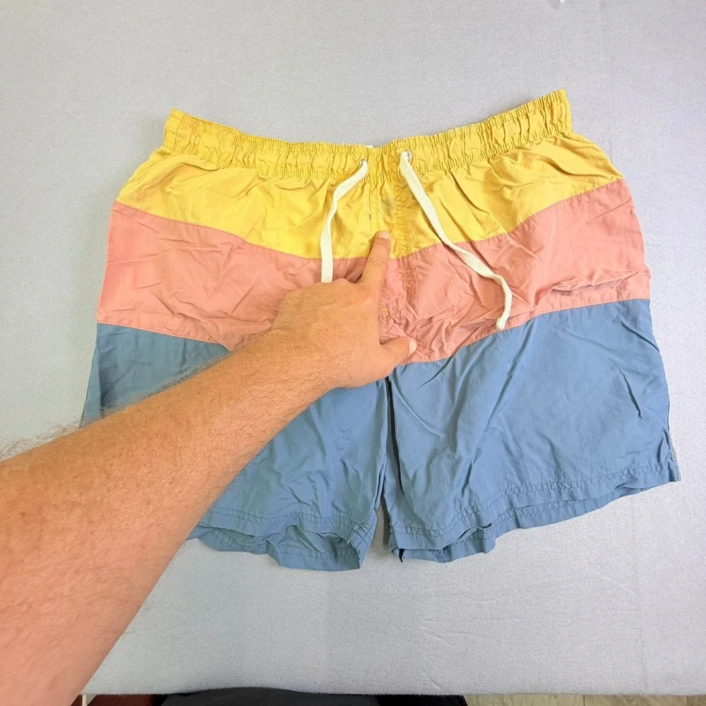 Body Glove Swim Trunks Mens XXL 38 Multicolor Vintage Colorblock Board‎ Shorts